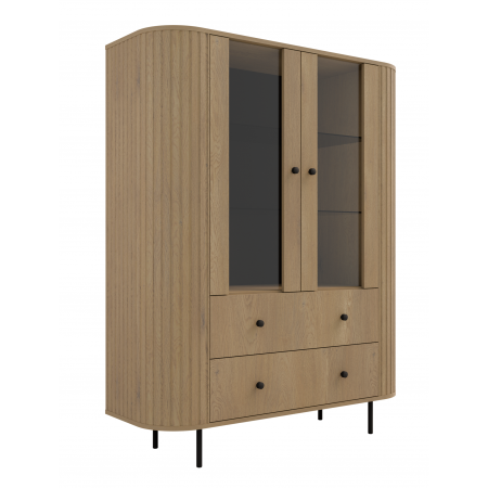 Witryna szeroka zaokrąglone boki frez front 122 OLIVO dąb cremona